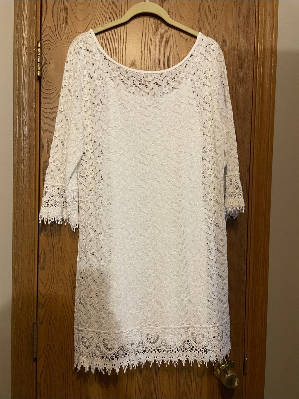 Zenana Outfitters White Crochet Lace Midi Dress